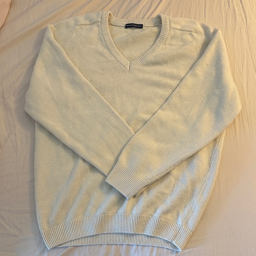 Brandy Melville Cream V-Neck Sweater